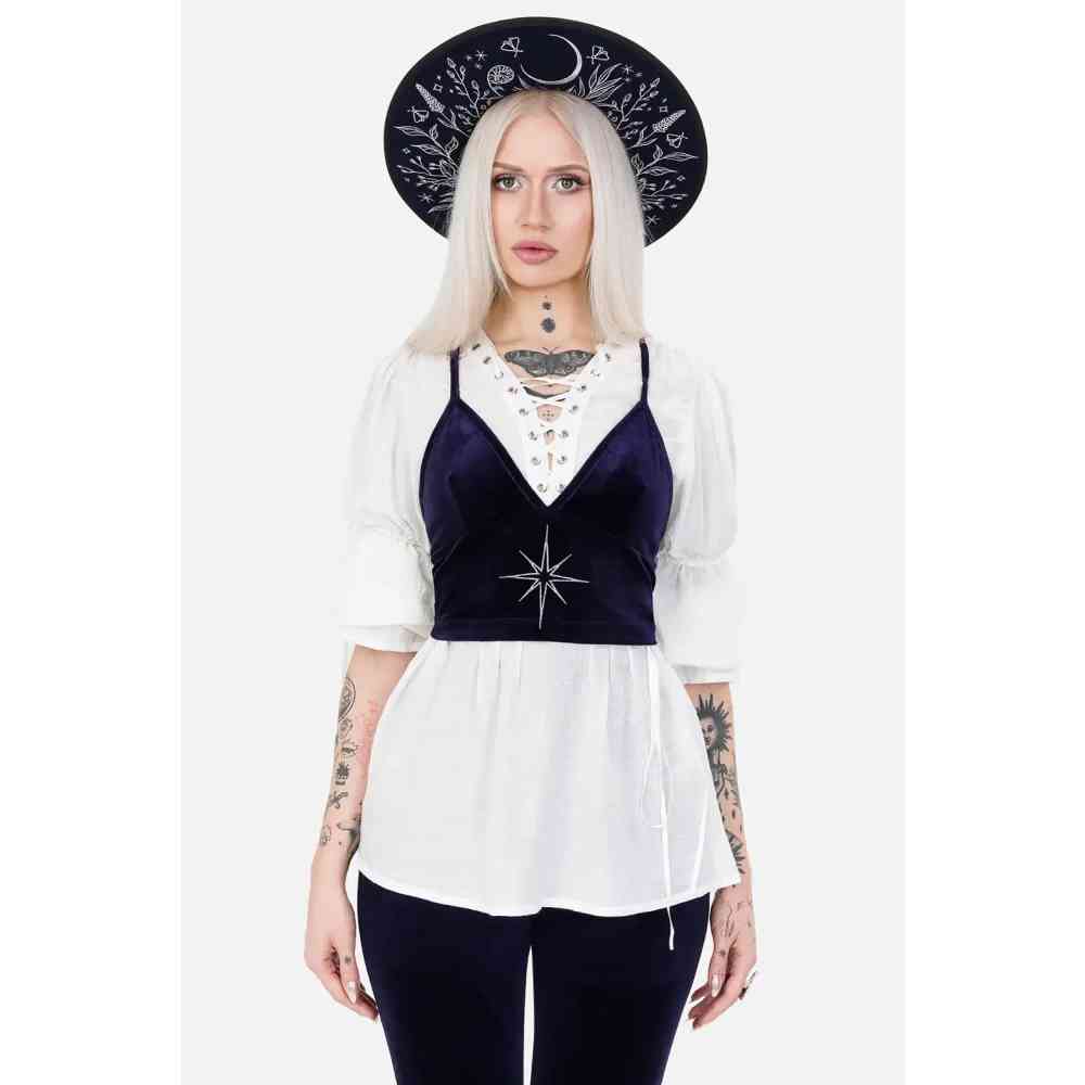 Restyle - STARLIGHT Crop top - Dunkelblau